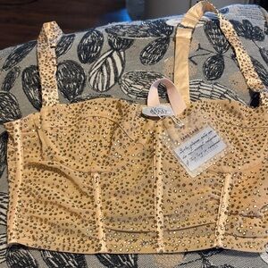 oh Polly After Party embellished corset, size 0, NWT